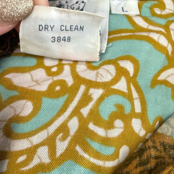 Together! Large Vintage Boho Button Down Multicolor Long Sleeve Shirt - Picture 4 of 4